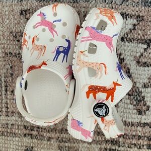 EUC unicorn toddler Crocs, toddler size C7